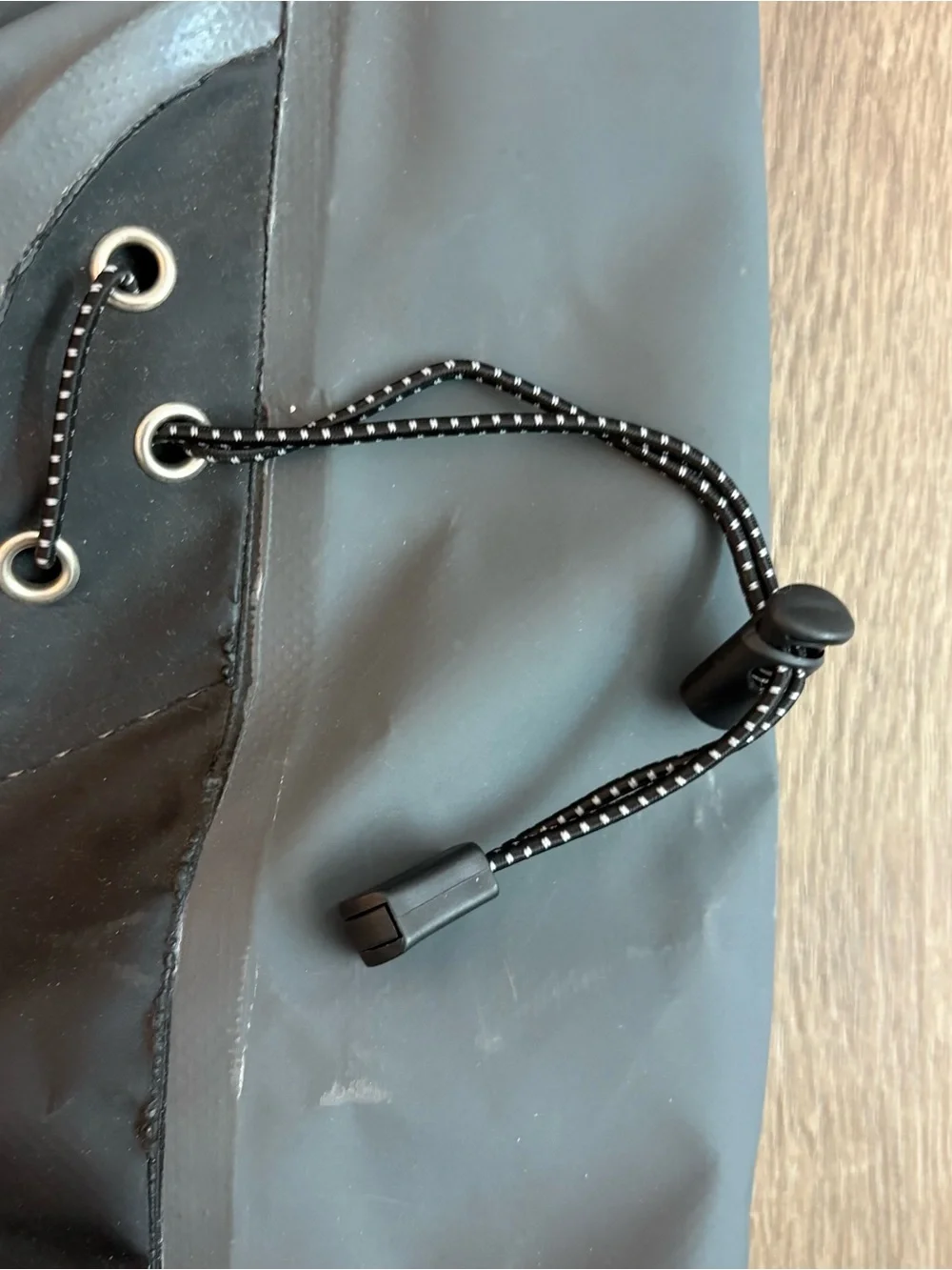 Men’s Gray & Black Waterproof Roll-Top Backpack with Red Logo